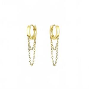 NEW KIKICHIC women's double chain huggies hoops in gold